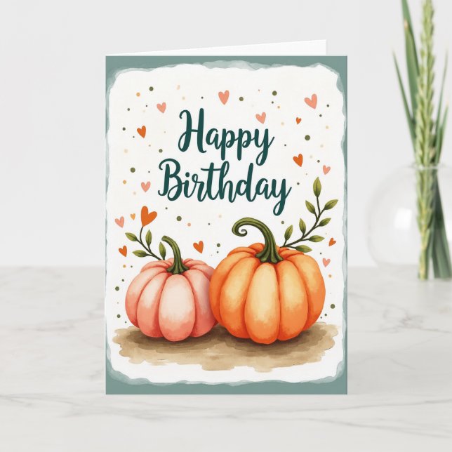 Teal Gourd Birthday Card (Front)