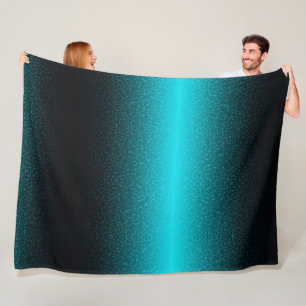 Teal Gradient Glitter Art Blanket