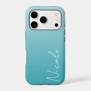 Teal Gradient Handwriting Script Personalized