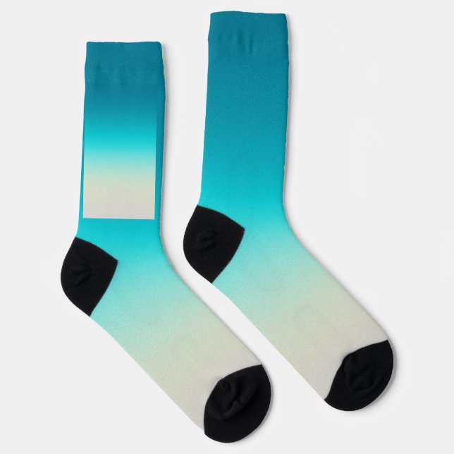 Teal Gradient Modern Ombre Socks (Right)