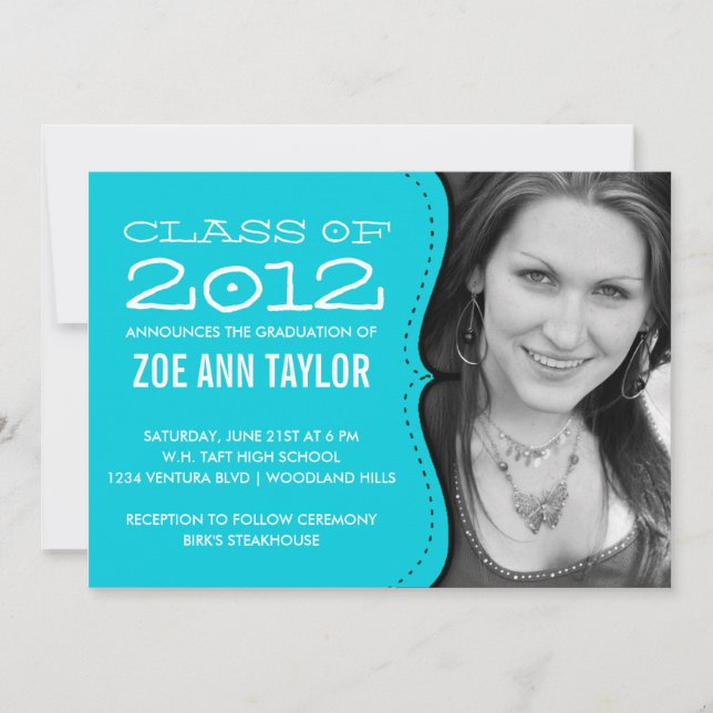 Teal Graduation Announcement (Front)