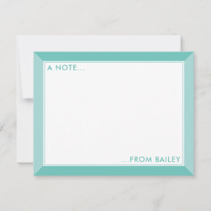 Teal Green 2-Tone Stationery Kids Card
