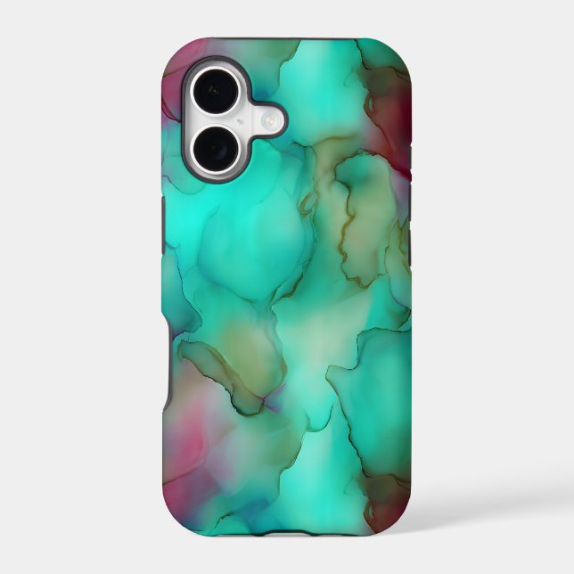 Teal Green Alcohol Ink Marble (Back)