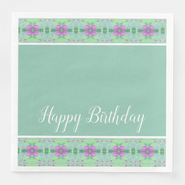 Teal Green And Purple  Napkin (Front)
