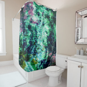 Teal Green Beauty Queen Abstract Shower Curtain