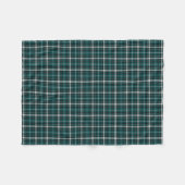 Teal Green, Black and White Sporty Plaid Pattern Fleece Blanket (Front (Horizontal))