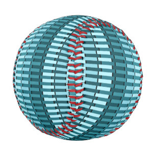 Teal Green Blue Modern Stripe Abstract Pattern Baseball