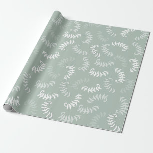 Teal Green Botanical Leaves Wrapping Wrapping Paper