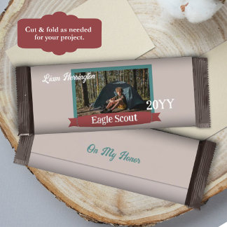 Teal Green, Burgundy Eagle Scout Candy Bar Wrapper