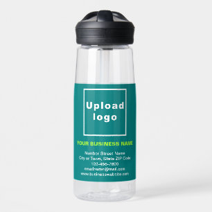 Teal Green Business Brand on 25 oz Water Bottle