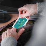 Teal Green Business Brand on Business Card Case<br><div class="desc">Teal green business brand on customisable business card case. Customise it by uploading your business logo and typing the name, address, phone number, e-mail and website or social media page of your business. Customise it to advertise your business or to promote your brand name to customers or clients. Customisable office...</div>