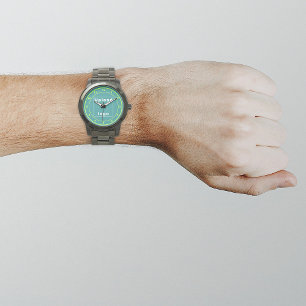 Teal Green Business Brand on Men's Watch