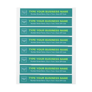 Teal Green Business Wrap Around Address Label