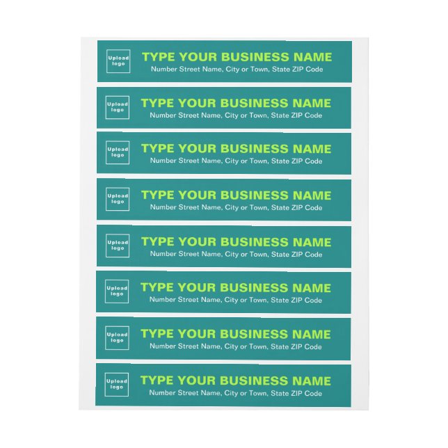 Teal Green Business Wrap Around Address Label (Sheet)