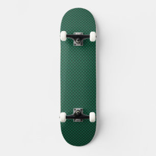Teal Green Carbon Fibre Print Skateboard