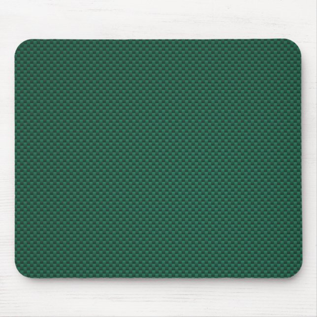Teal Green Carbon Fibre Style Print Mouse Pad (Front)