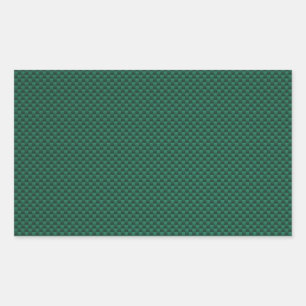 Teal Green Carbon Fibre Style Print Rectangular Sticker