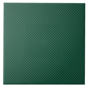 Teal Green Carbon Fibre Style Print Tile