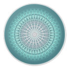 Teal Green Chevron Mandala Modern