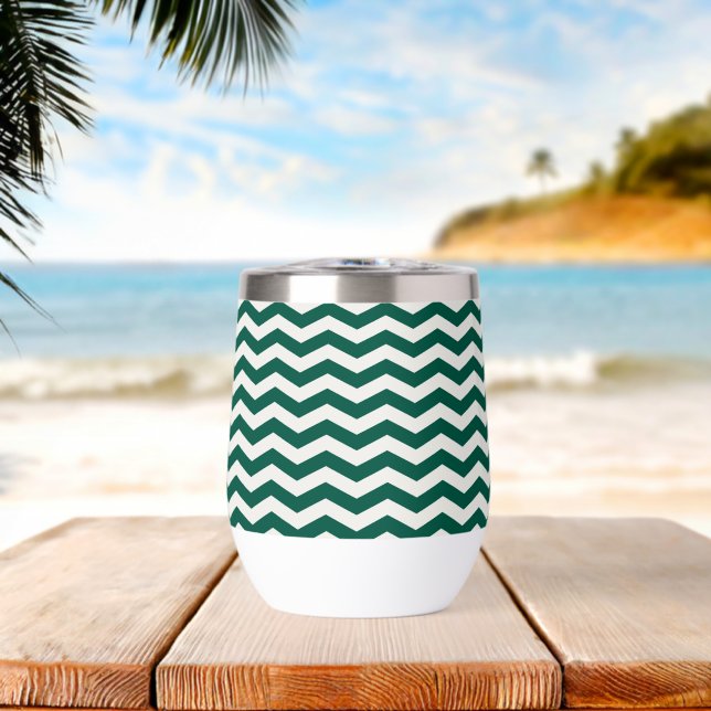 Teal Green Chevron zig zag stripe pattern (Beach (Rotated))