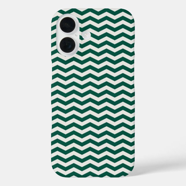 Teal Green Chevron zig zag stripe pattern Case-Mate iPhone Case (Back)