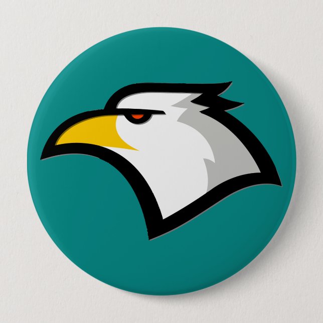 Teal Green; Eagle 10 Cm Round Badge (Front)