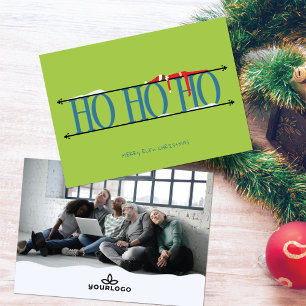 Teal & Green Elf Shenanigans Company Christmas Holiday Card