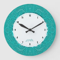 Teal Green Embossed Floral Damasks