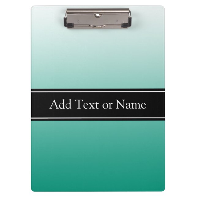 Teal Green  Faded  Personalised Clipboard (Front)