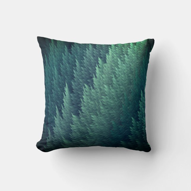 Teal Green Feather Pattern Cushion (Front)