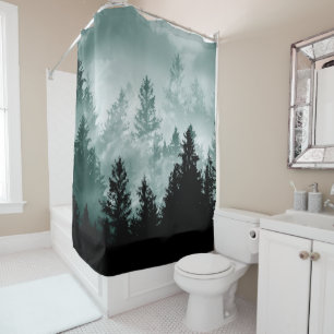 Teal Green Forest Dream #1 #wall #art Shower Curtain