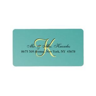 Teal Green Fun Fab Wedding Label
