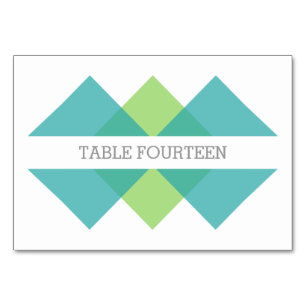 Teal Green Geometric Triad Table Card
