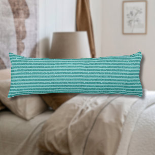Teal Green Glitter Style Horizontal Stripes Body Cushion