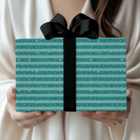 Teal Green Glitter Style Horizontal Stripes