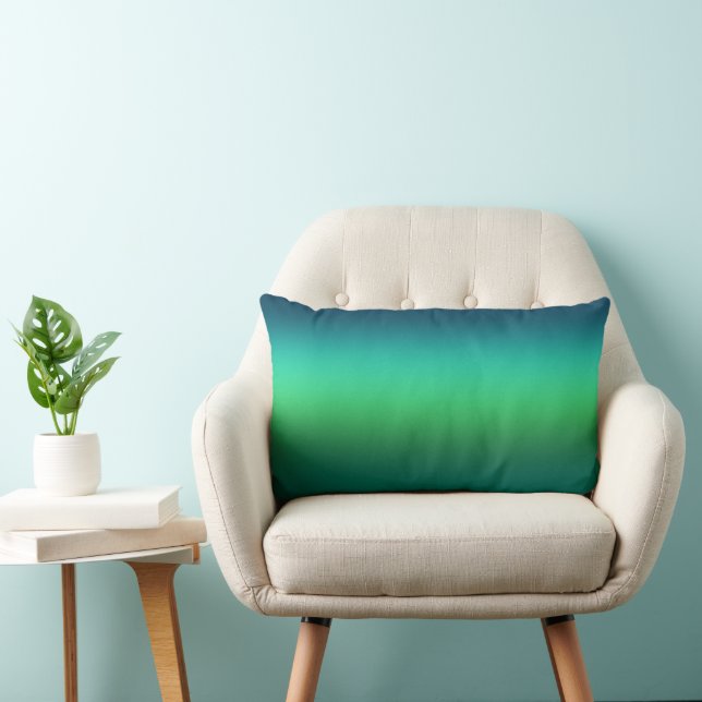 Teal Green Gradient Abstract Background Modern Lumbar Cushion (Chair)