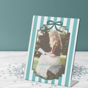 Teal Green Graduation Pedestal Sign
