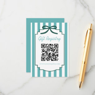 Teal Green Graduation Registry Enclosure Card