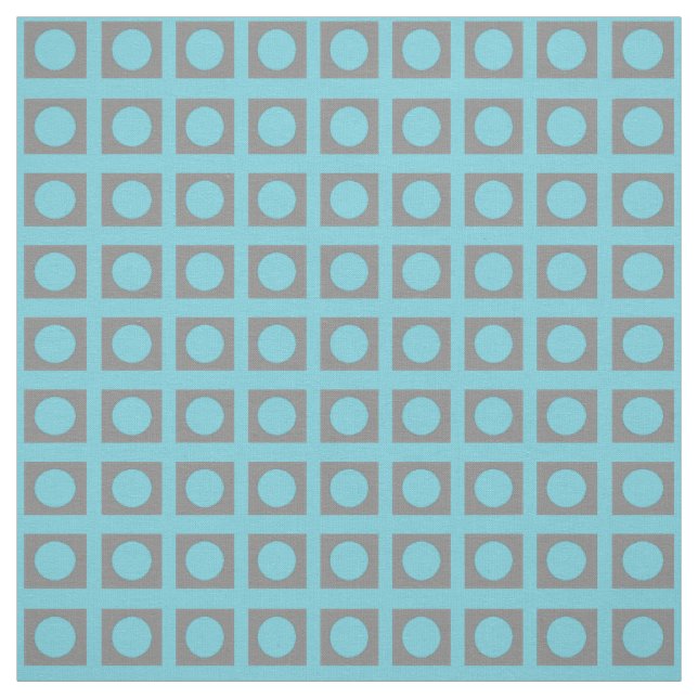 Teal Green Grey Circle Square 4Ann Fabric (Swatch)