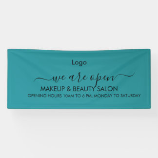 Teal Green Lips Beauty Salon Banner