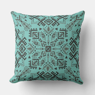 Teal Green Mandala Pillow