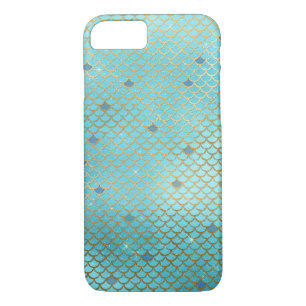 Teal Green Mermaid Scales Pattern iPhone 8/7 Case