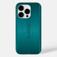 Teal-Green Metallic Brushed Aluminium Look