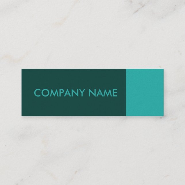 Teal Green Modern Mini Business Card (Front)