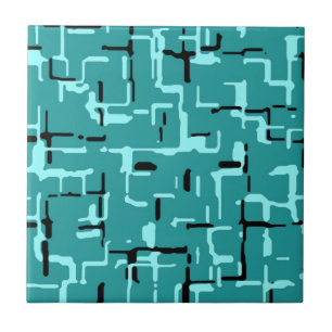 Teal Green Modern Pattern Ceramic Tile