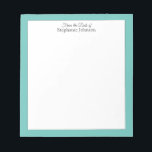 Teal Green Monogram From the Desk of Template Notepad<br><div class="desc">Teal Green Monogram From the Desk of Template design. Elegant typeface. Just click on the personalise this button above to personalise both the "From the Desk of" and the name on the pad.</div>