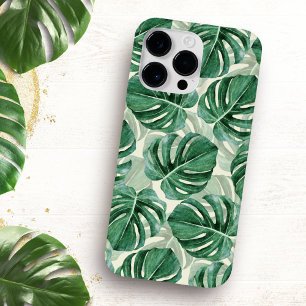 Teal Green Monstera Leaves Case-Mate iPhone 14 Pro Max Case