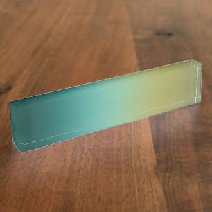Teal Green Ombre Gradient Blur Abstract Design Nameplate