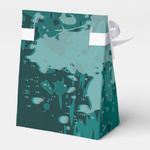 Teal Green Paint Splatter - Wedding Suppplies - Favour Box