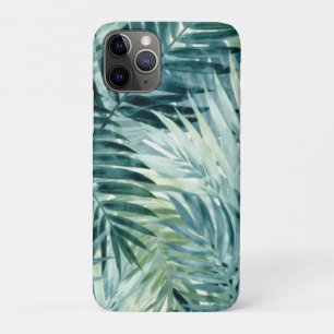 Teal Green Palm Leaves iPhone 11 Pro Case